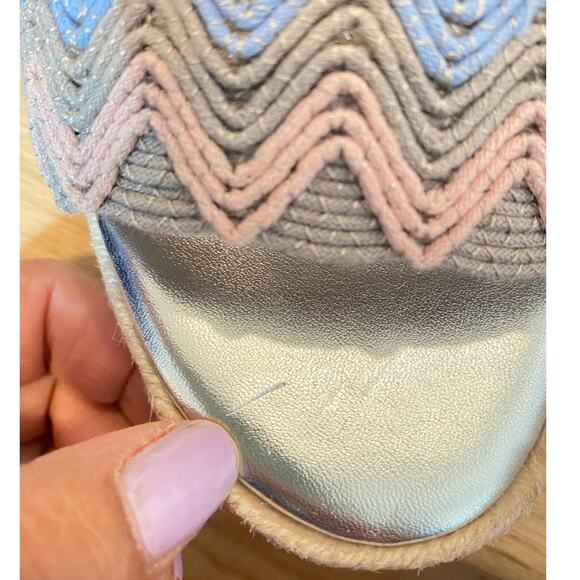 Copper Key Waterlily Ankle Strap Metallic Mermaid Espadrille Platform Wedges 10 - Picture 7 of 12